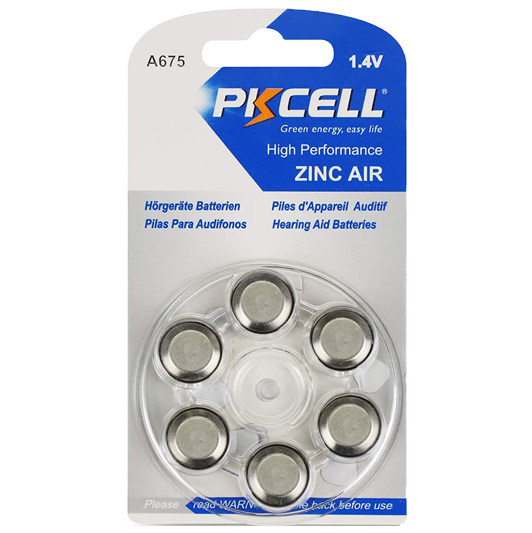 6PK #675 HEARING AID BATTERIES